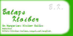 balazs kloiber business card